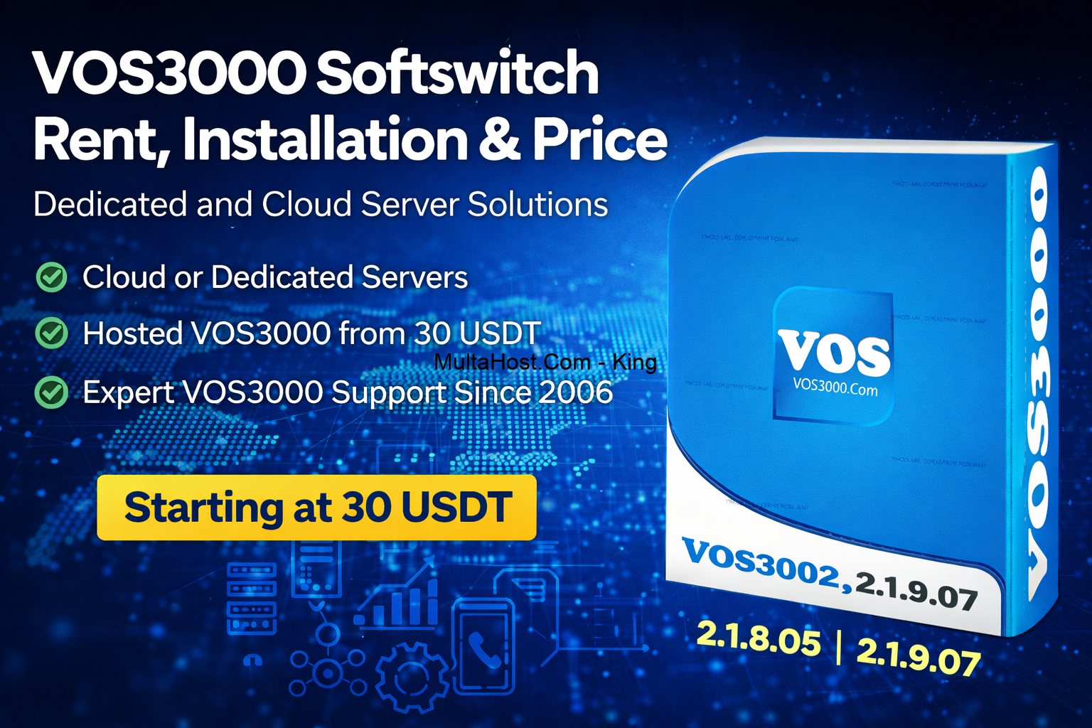 VOS3000 Softswitch Rent, Installation & Price – Dedicated and Cloud Server Solutions
